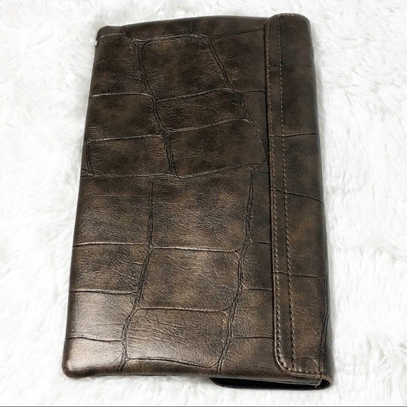 Tommy Hilfiger Crocodile-Embossed Envelope Clutch - Picture 7 of 7